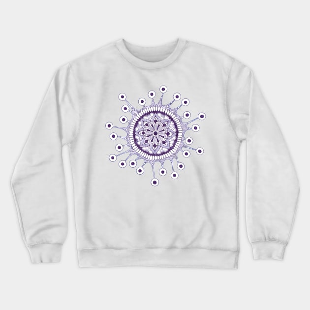 Virus Mandala (purple) Crewneck Sweatshirt by calenbundalas